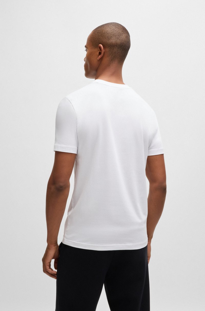 Hugo Boss Camiseta regular fit de algodón elástico con logo en contraste Solo queda un día