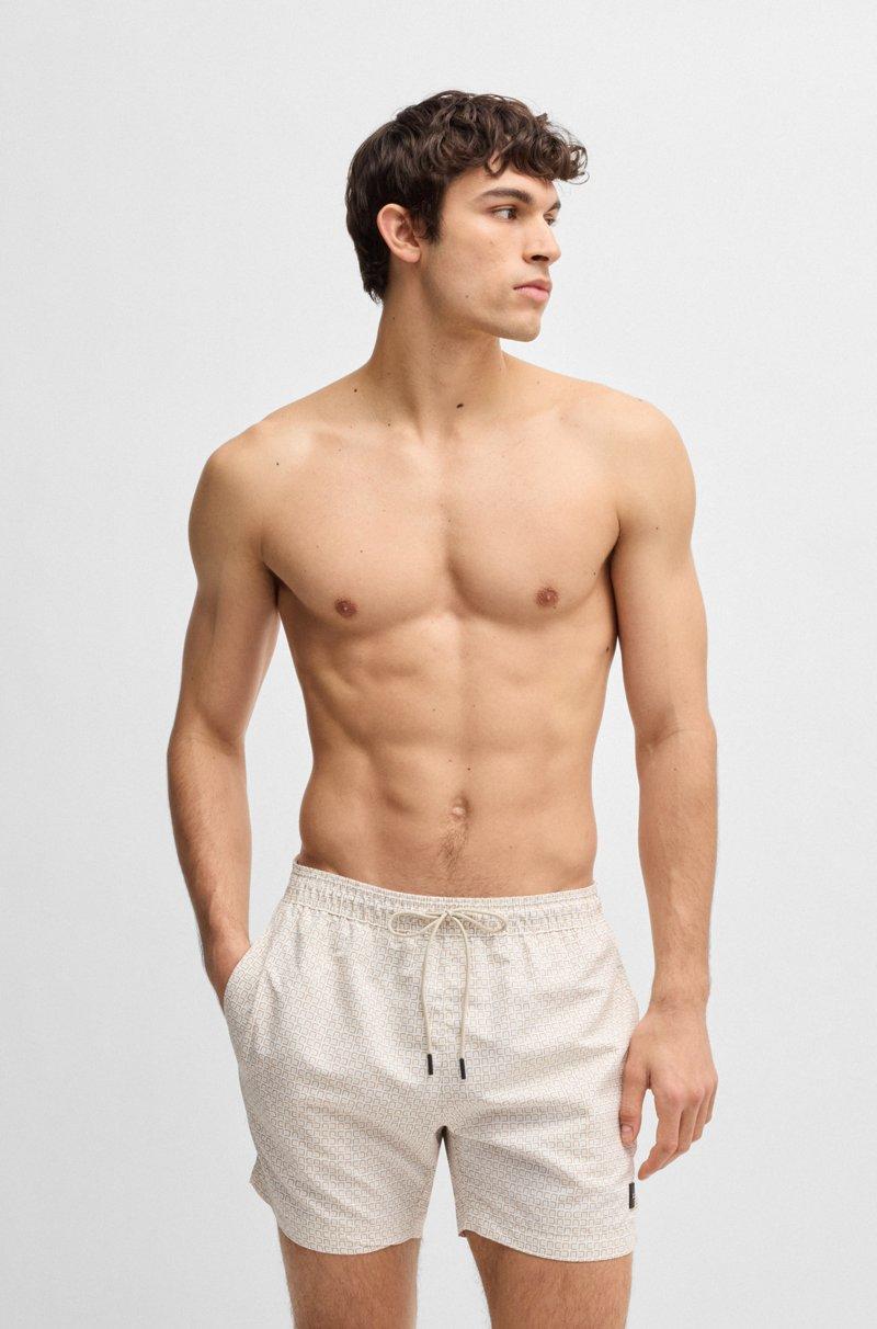Hugo Boss Bañador con cordón en la cintura y estampado integral
