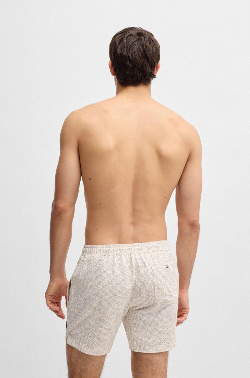Hugo Boss Bañador con cordón en la cintura y estampado integral Superdescuento