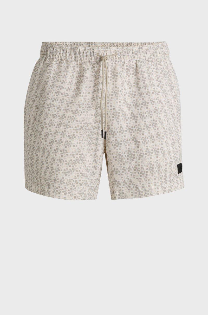 Hugo Boss Bañador con cordón en la cintura y estampado integral Superdescuento
