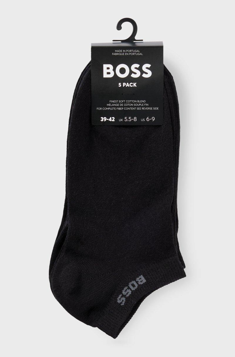 Hugo Boss Paquete de cinco pares de calcetines a la altura del tobillo con detalles de logo Liquidación