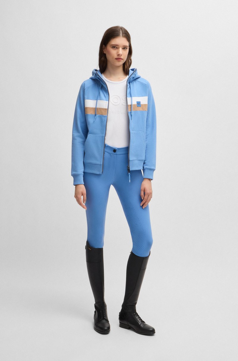 Hugo Boss Camiseta de equitación en algodón elástico con logo bordado En oferta