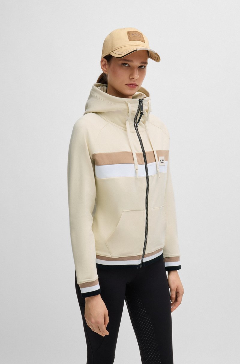 Hugo Boss Sudadera para equitación en algodón elástico italiano con capucha y cremallera