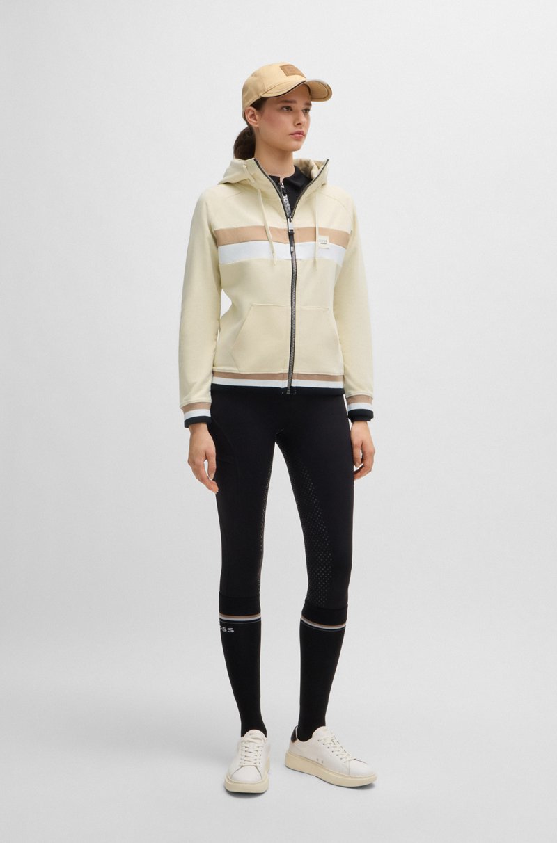 Hugo Boss Sudadera para equitación en algodón elástico italiano con capucha y cremallera Oferta exclusiva