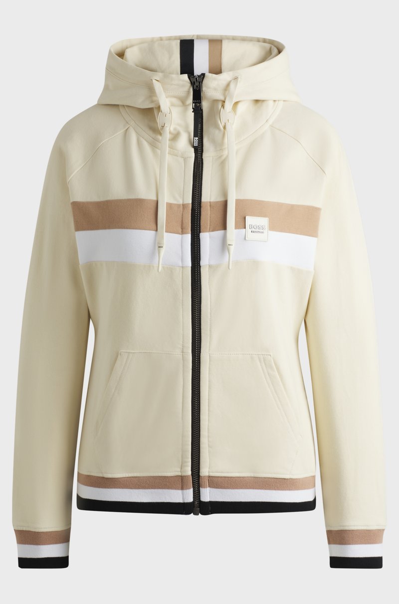 Hugo Boss Sudadera para equitación en algodón elástico italiano con capucha y cremallera Oferta exclusiva