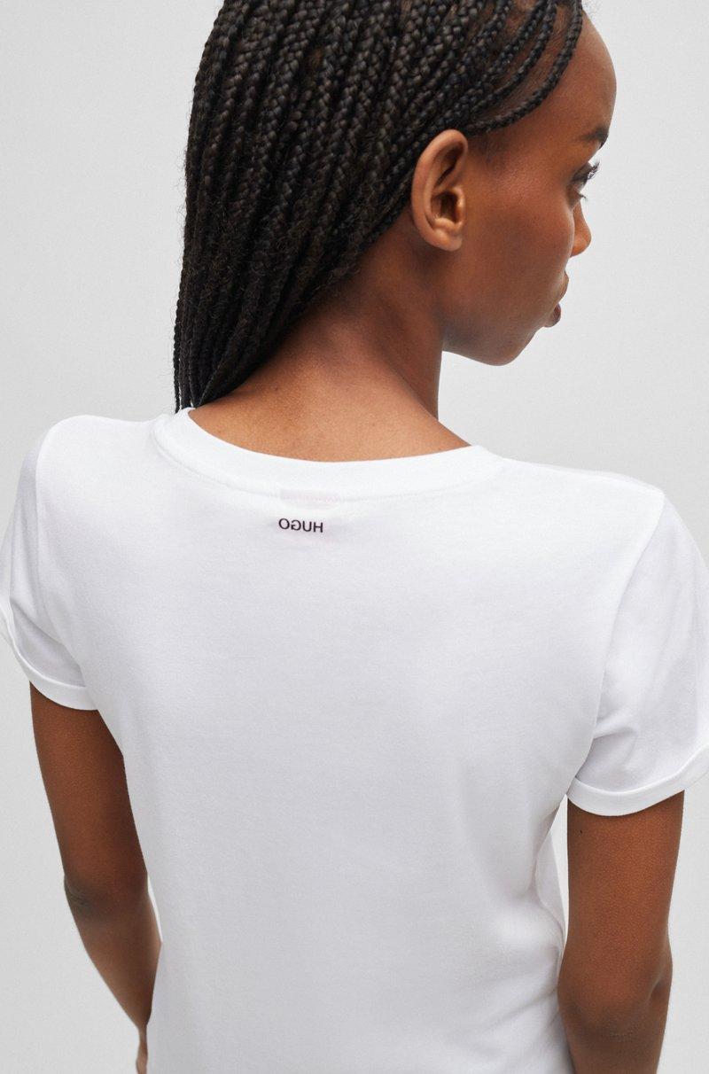 Hugo Boss Camiseta slim fit en algodón con logo estampado en la espalda Ofertas de temporada