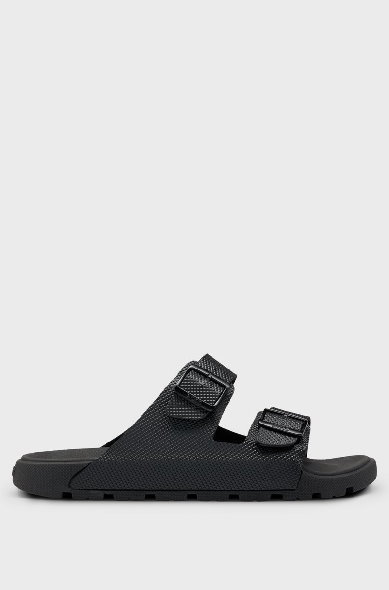 Hugo Boss Sandalias de dos tiras y empeines con estructura para todos los géneros Ofertas especiales