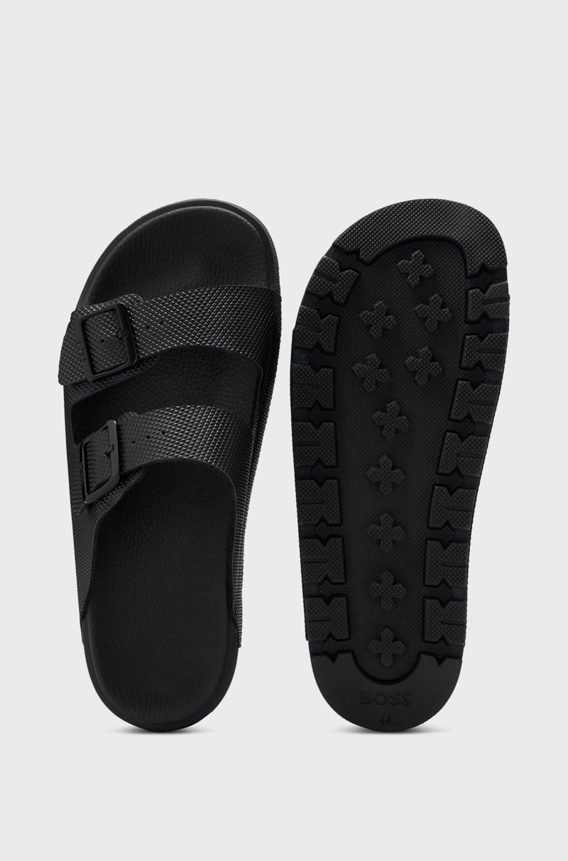 Hugo Boss Sandalias de dos tiras y empeines con estructura para todos los géneros Ofertas especiales