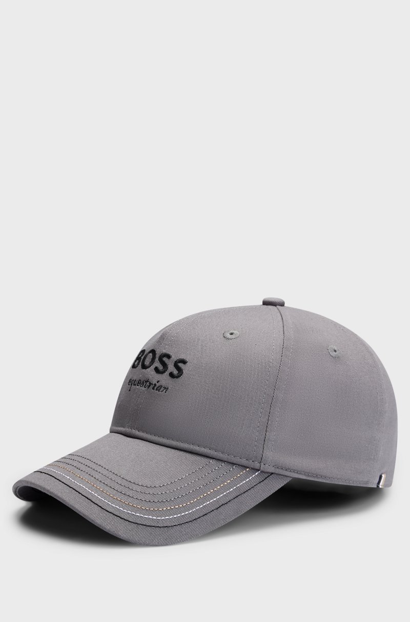 Hugo Boss Gorra para equitación con logo bordado y correa de piel 2025