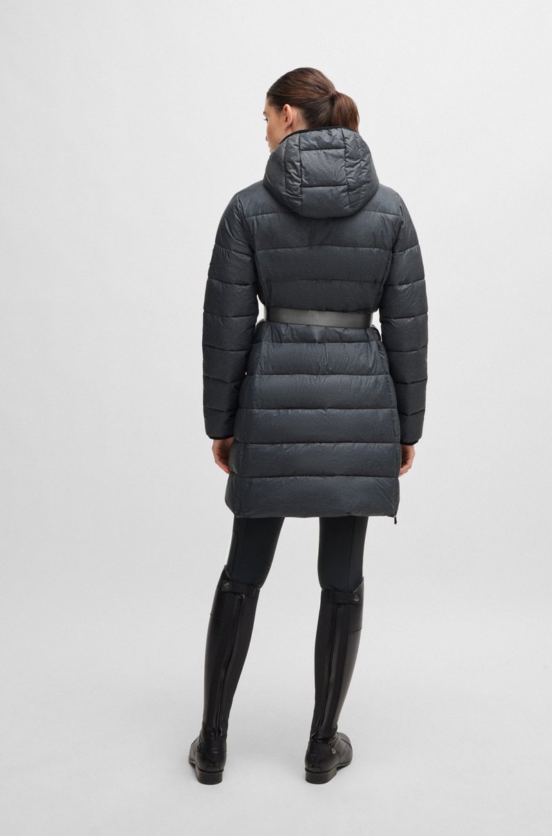 Hugo Boss Chaqueta acolchada de equitación impermeable con capucha y cremalleras ajustables En oferta