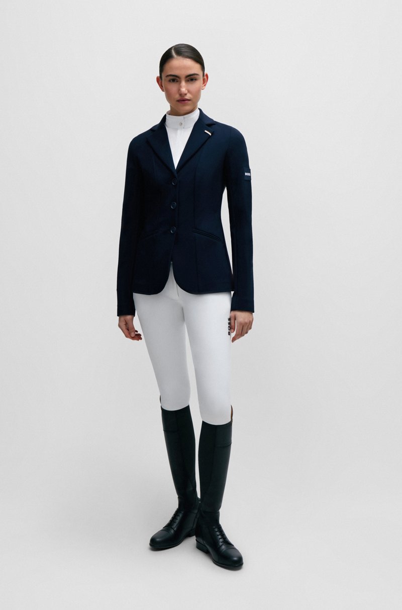 Hugo Boss Top de exhibición para equitación con estampado floral y apliques en azul marino Rebajas de fábrica