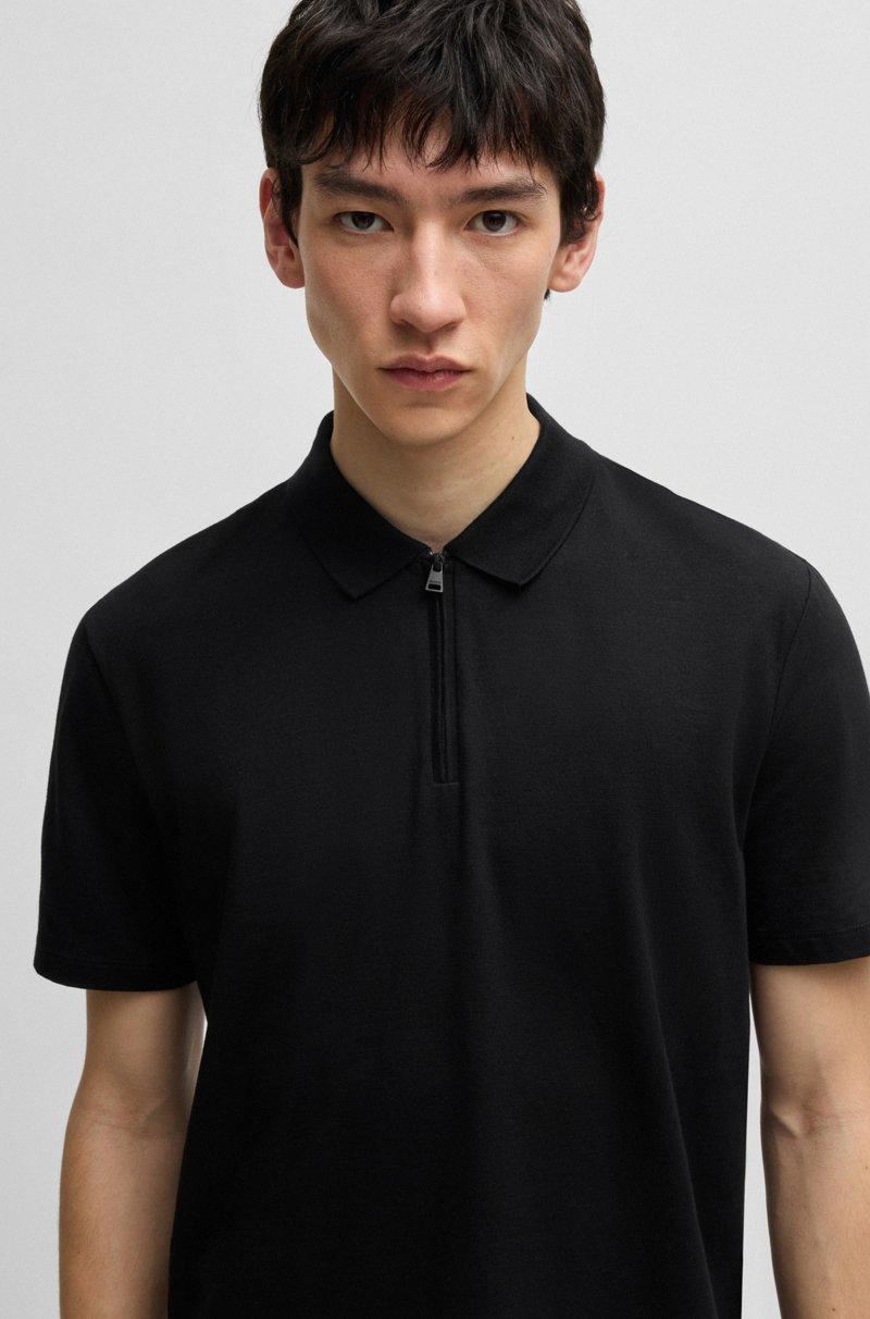 Hugo Boss Polo de punto flameado con cremallera Rebajas online