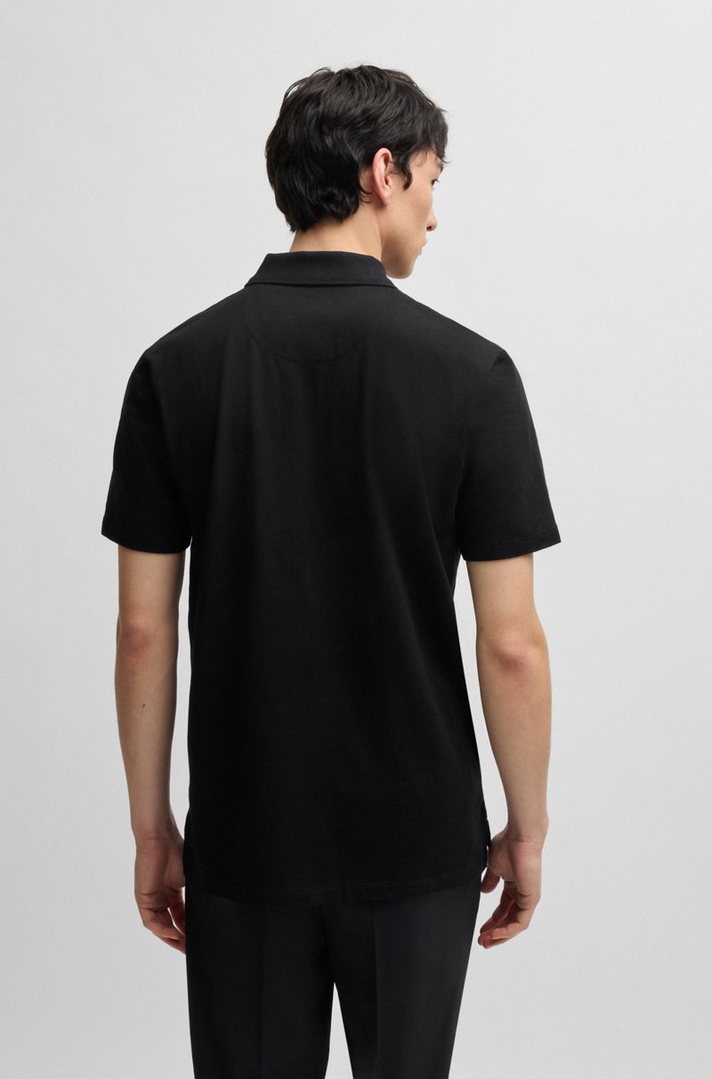 Hugo Boss Polo de punto flameado con cremallera Rebajas online