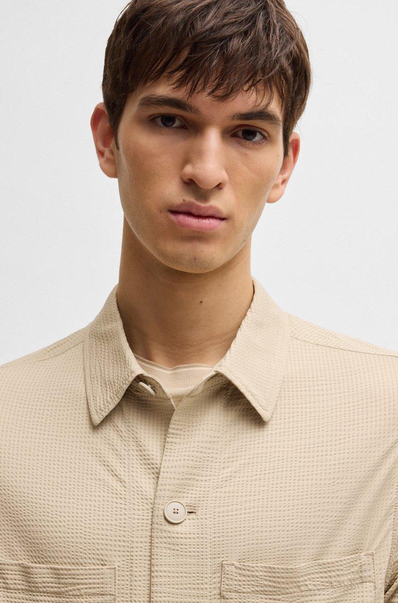 Hugo Boss Sobrecamisa relaxed fit en sirsaca elástica Rebajas top