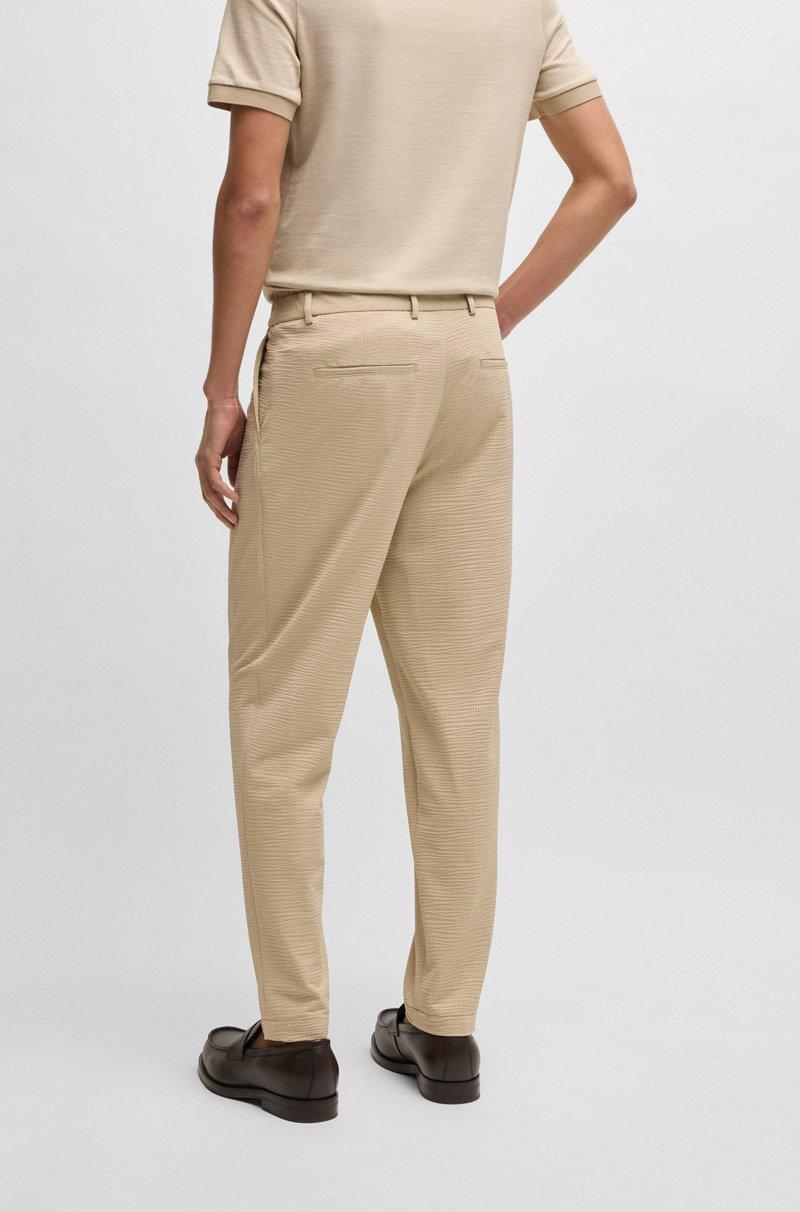 Hugo Boss Pantalones formales lavables en tejido de sirsaca elástico Envío gratis