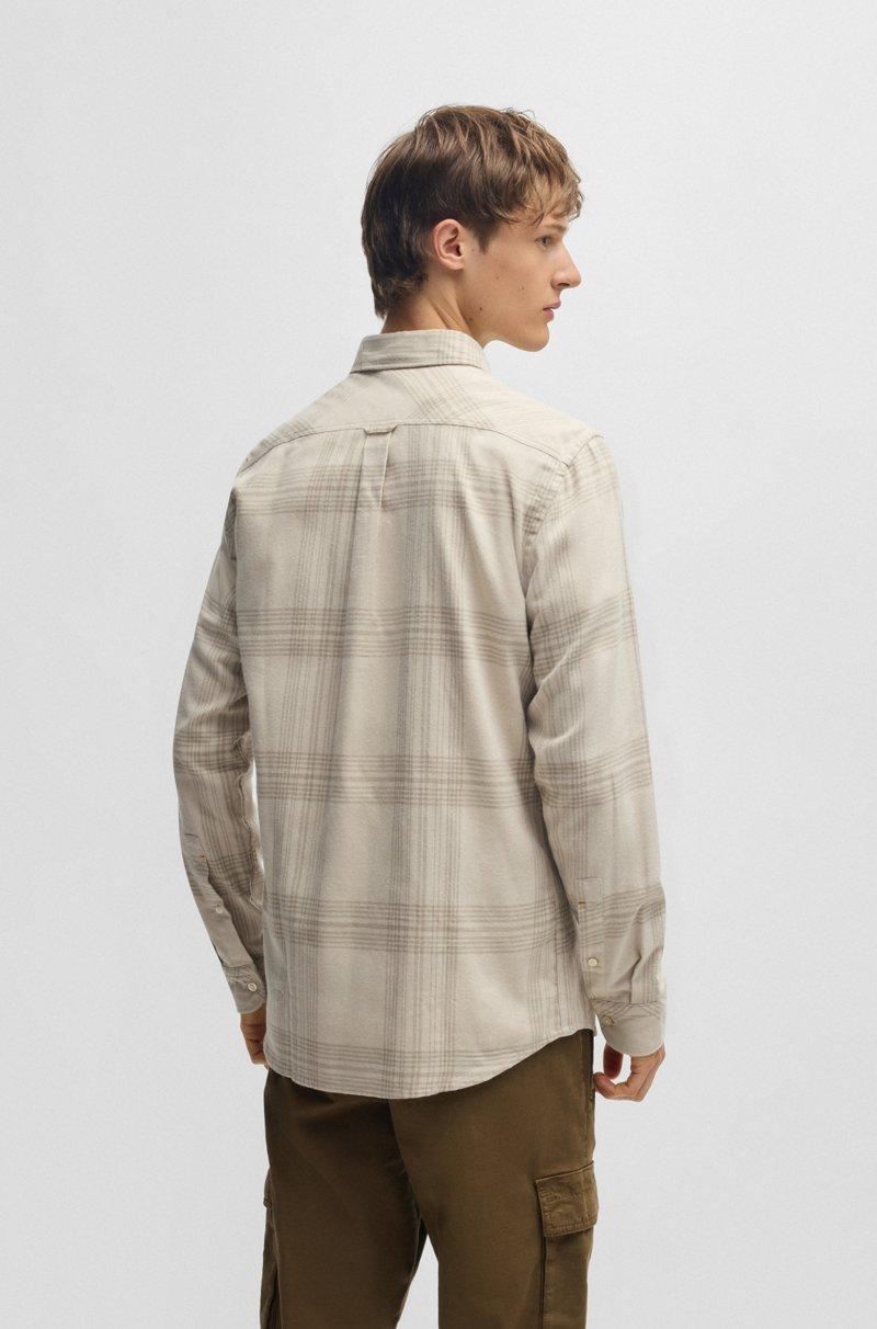 Hugo Boss Camisa regular fit de franela de algodón Promoción trimestral