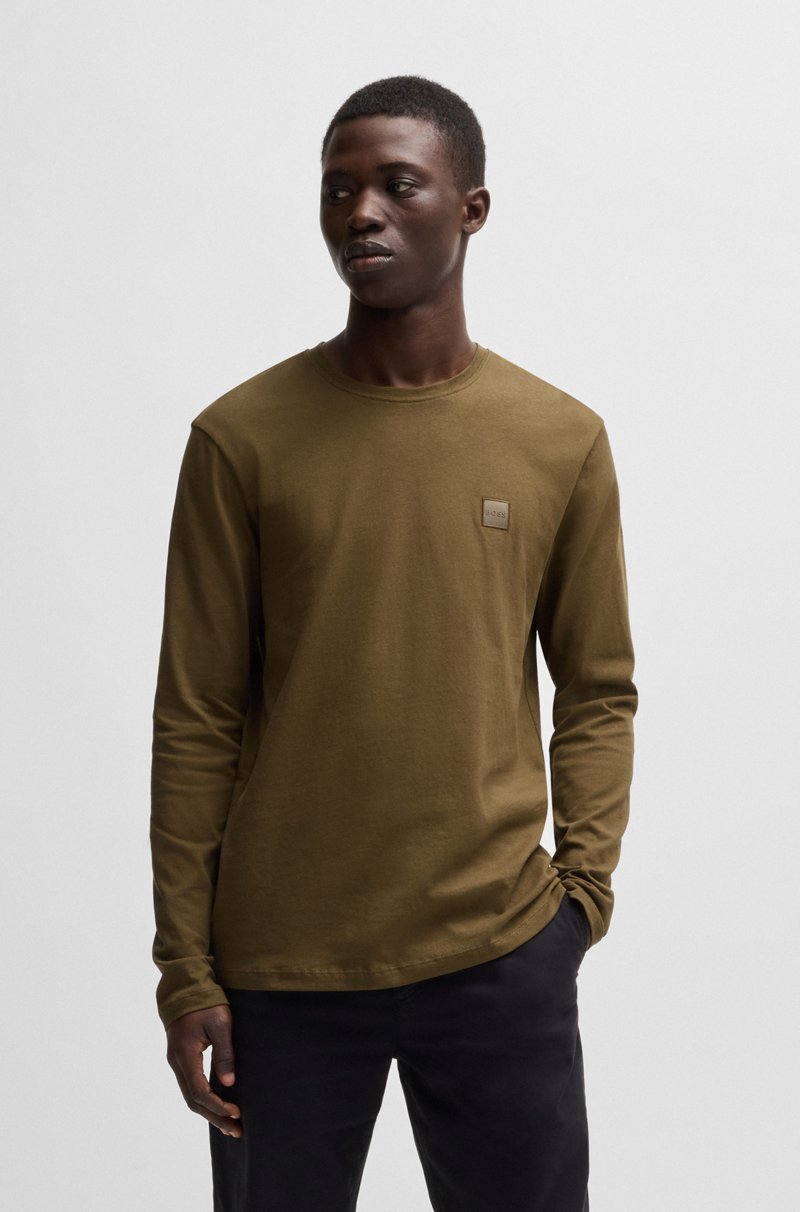 Hugo Boss Camiseta de manga larga en algodón con parche de logo tejido Solo queda un día