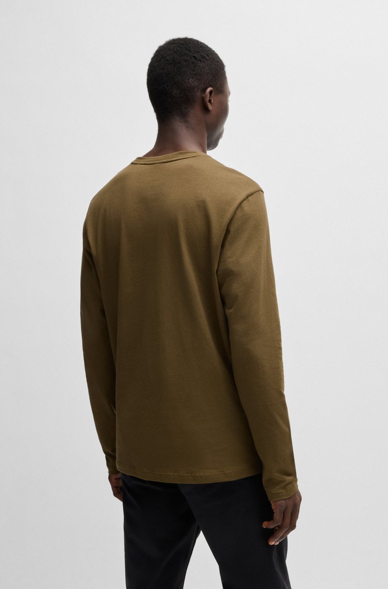 Hugo Boss Camiseta de manga larga en algodón con parche de logo tejido Solo queda un día