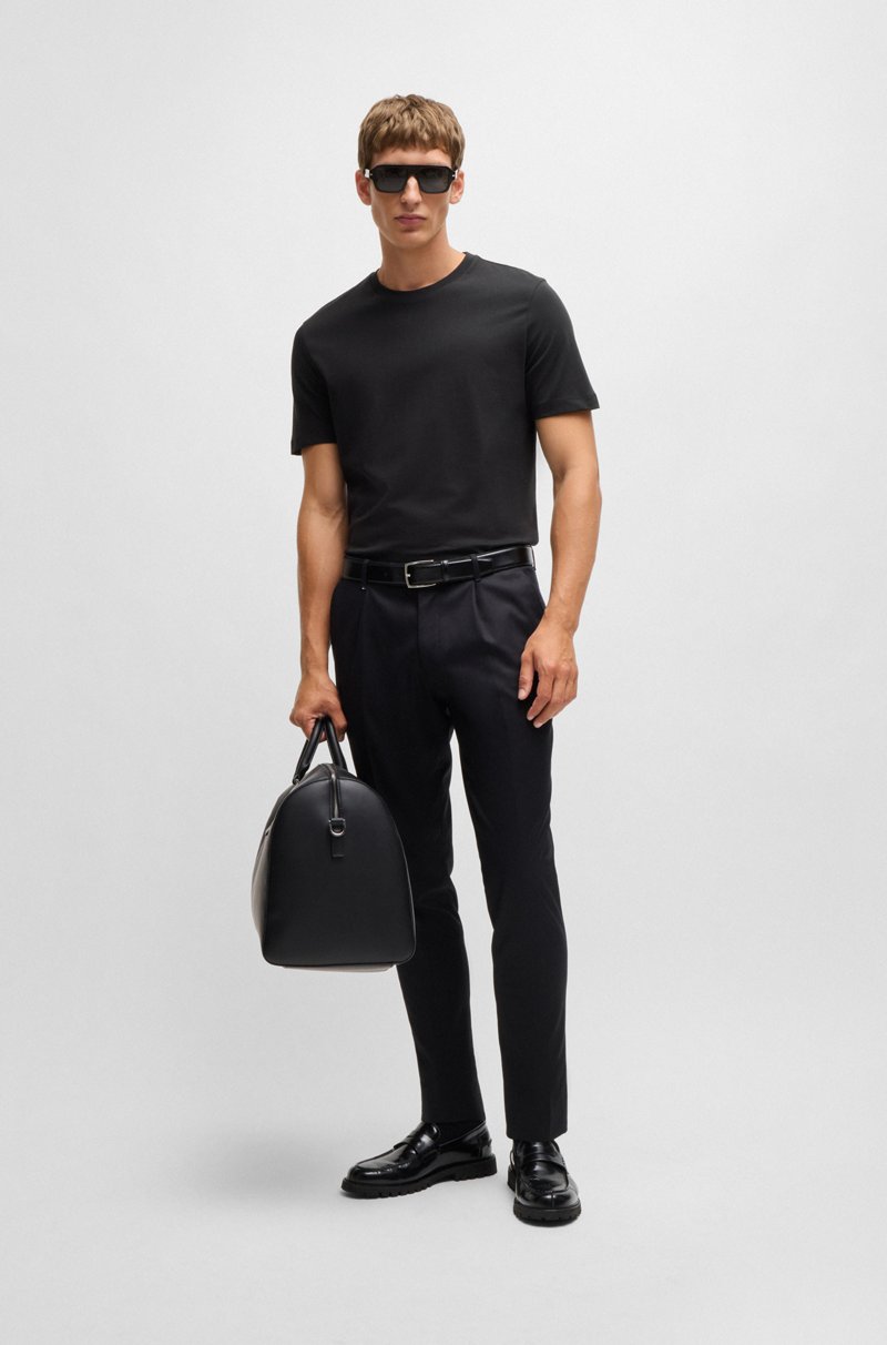 Hugo Boss Camiseta regular fit de punto de algodón con cuello acanalado Grandes descuentos