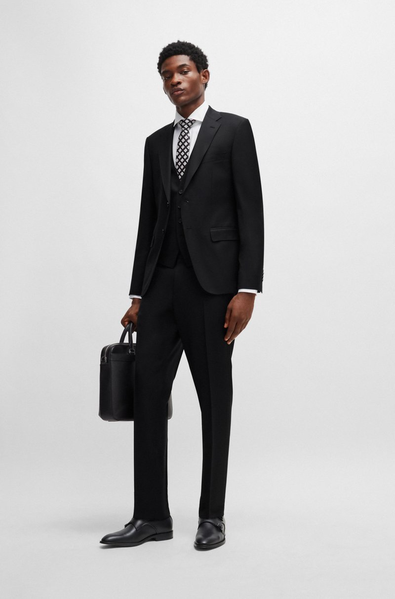 Hugo Boss Pantalones slim fit de sarga de lana virgen Limitado a 3 días