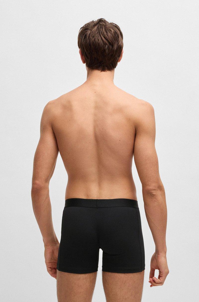 Hugo Boss Paquete de tres calzoncillos bóxer en algodón elástico con logos Libre de impuestos