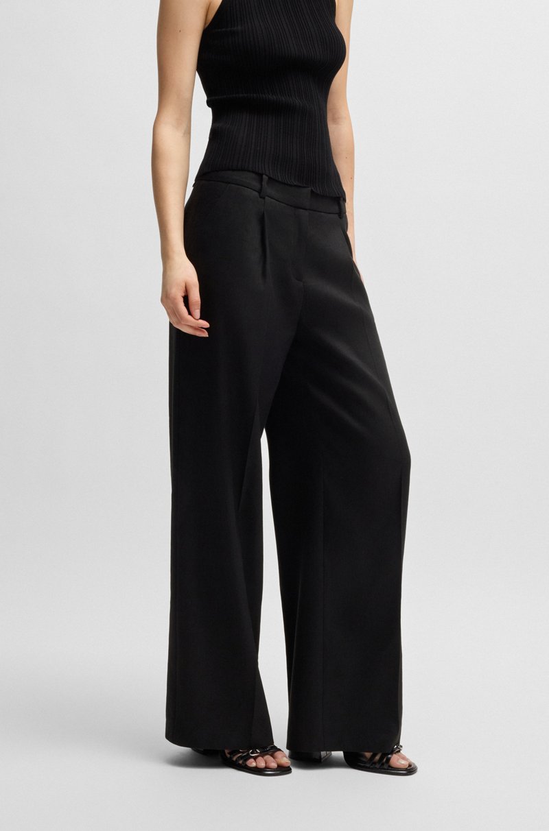 Hugo Boss Pantalones regular fit en mezcla de lino