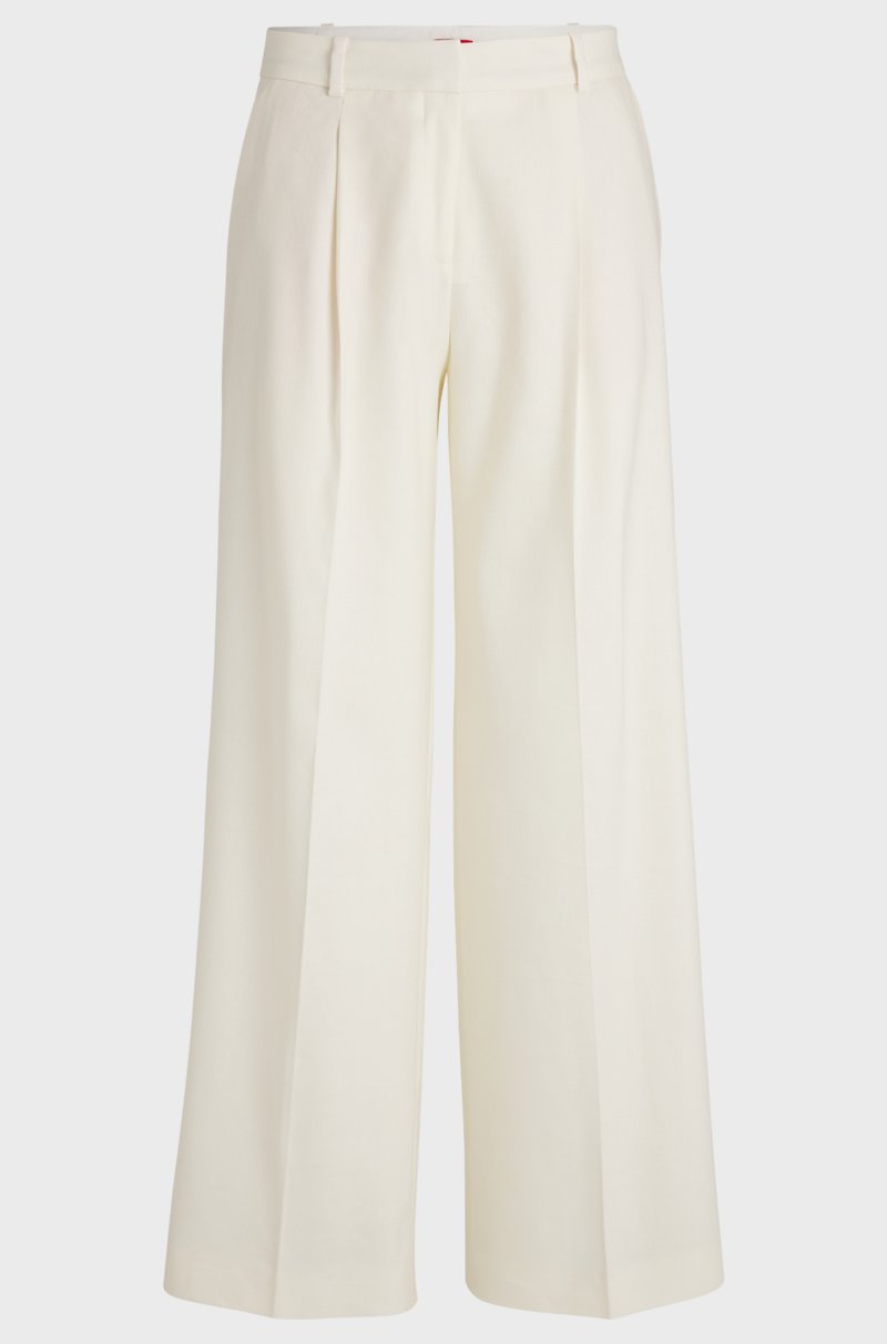 Hugo Boss Pantalones regular fit en mezcla de lino
