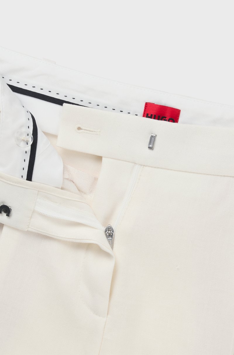 Hugo Boss Pantalones regular fit en mezcla de lino Descuento por venta flash