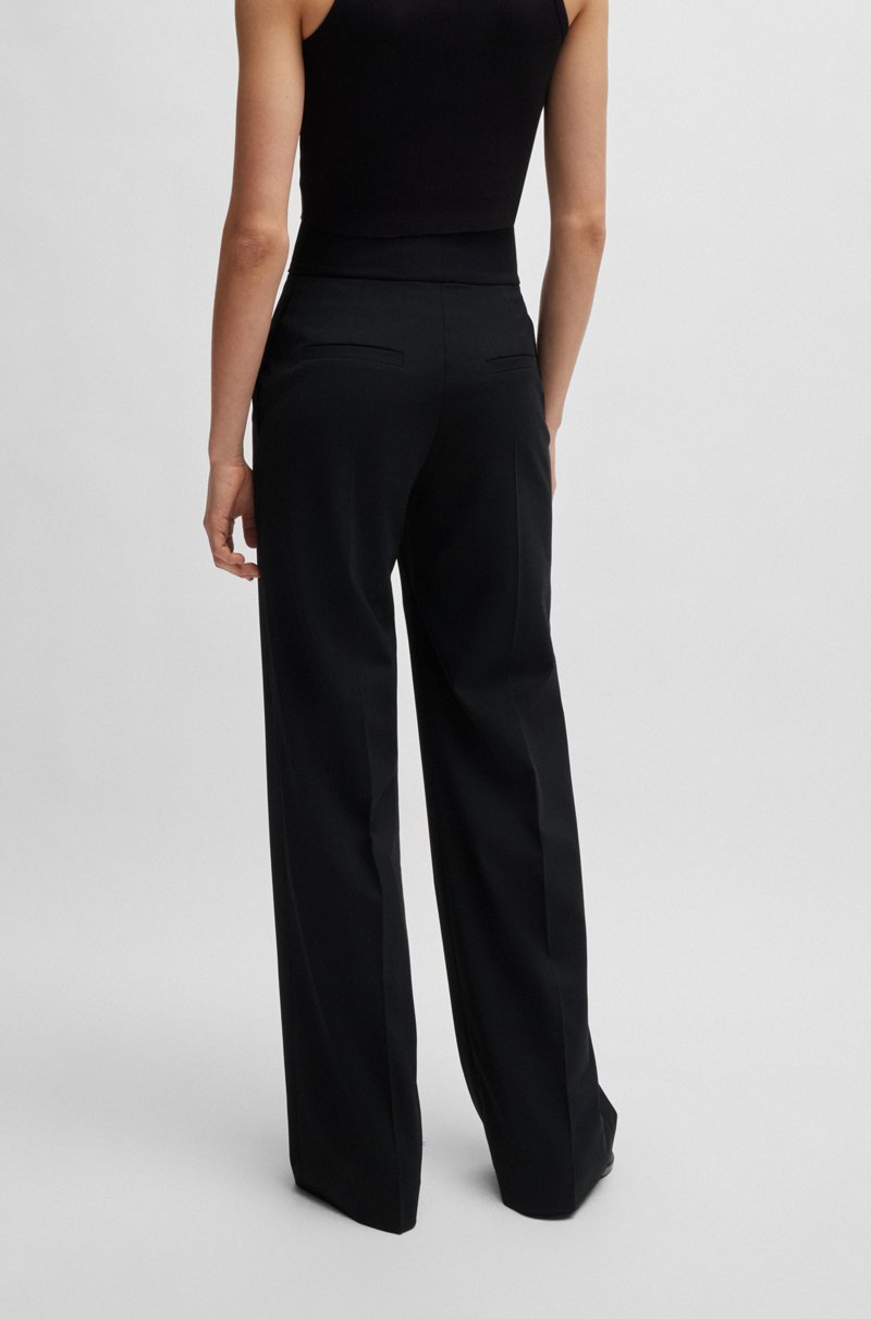 Hugo Boss Pantalones regular fit de talle alto y pernera acampanada Ofertas especiales