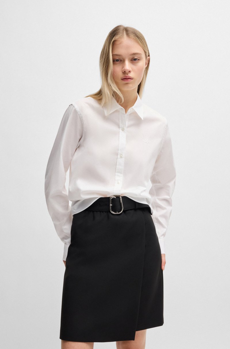 Hugo Boss Blusa regular fit de lona de algodón elástico Grandes ahorros