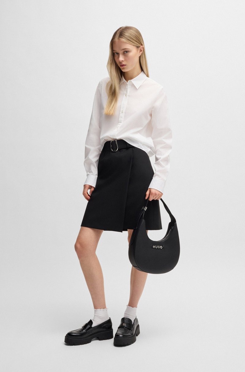 Hugo Boss Blusa regular fit de lona de algodón elástico Grandes ahorros