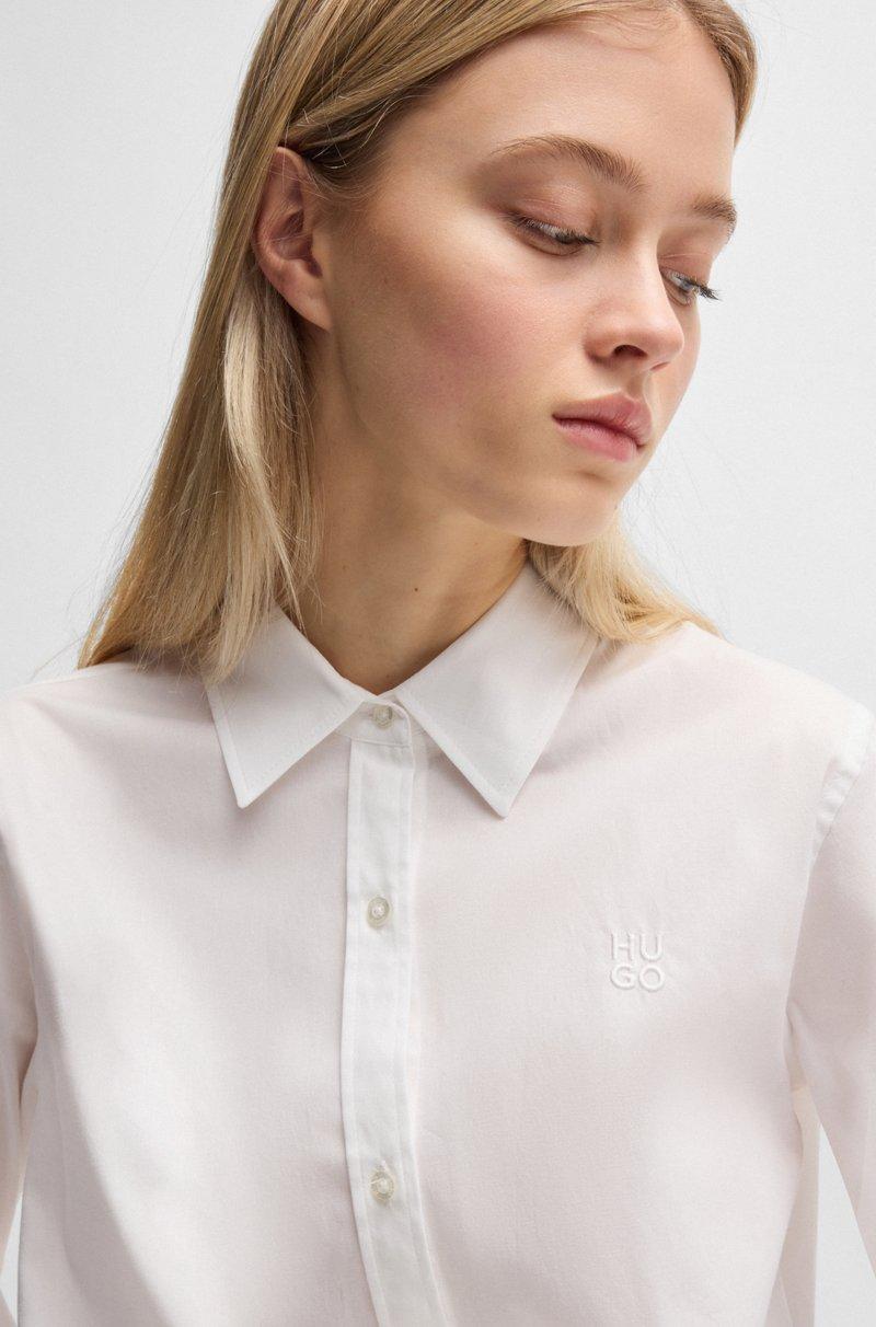Hugo Boss Blusa regular fit de lona de algodón elástico Grandes ahorros