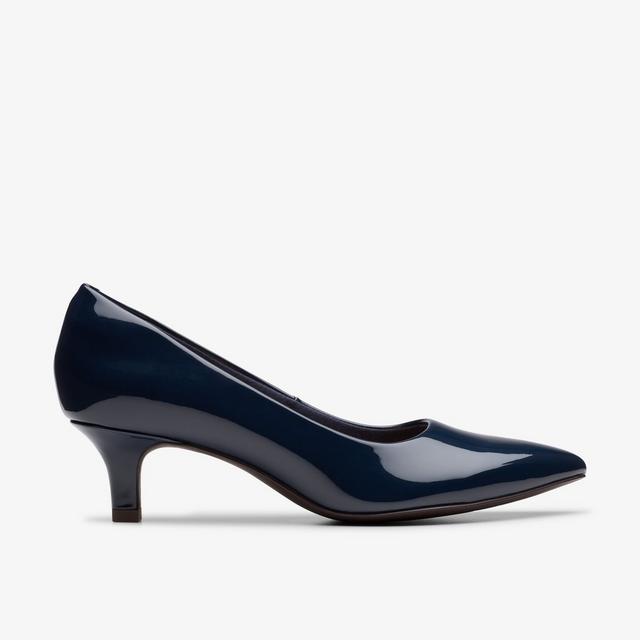 Clarks Zapatos de mujer Shondrah Jade de charol azul marino sin cordones