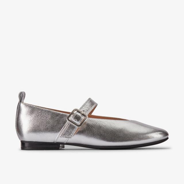 Clarks MUJERES Fawna Bar en cuero color plata Fawna Bar Rebajas