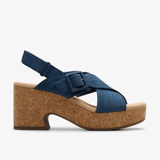 Clarks MUJERES Nerisa West en piel de nobuk azul marino Nerisa West