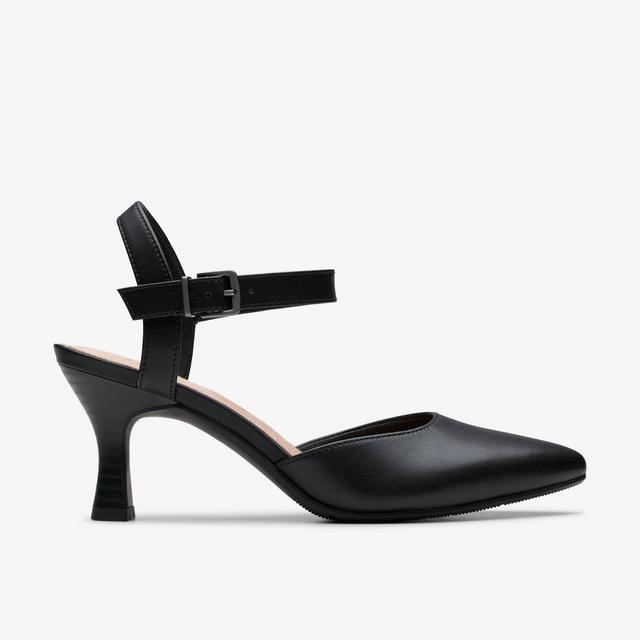 Clarks Zapatos de tacón alto de cuero negro para mujer Kataleyna Cora