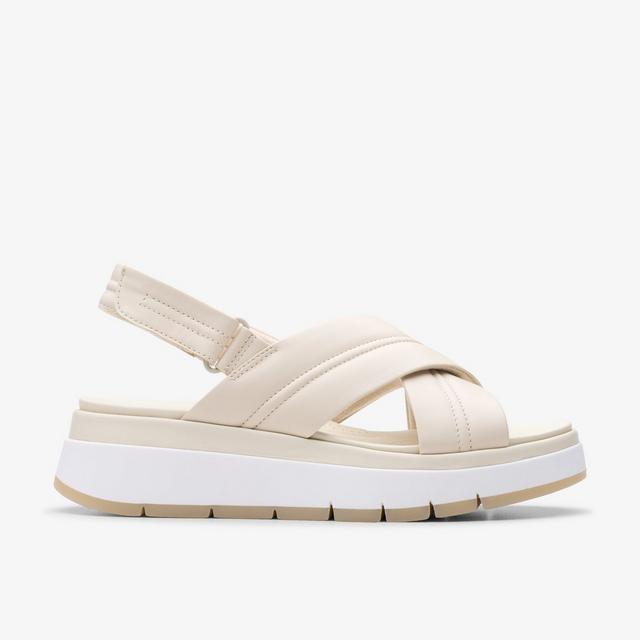 Clarks Mujeres Tuscan Cross Cuero Crema Ninguno