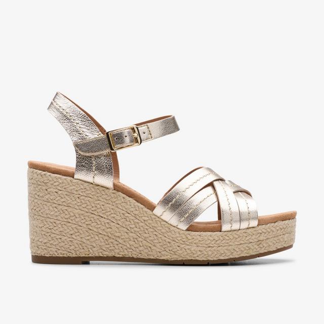 Clarks Zapatos de cuña color champán para mujer