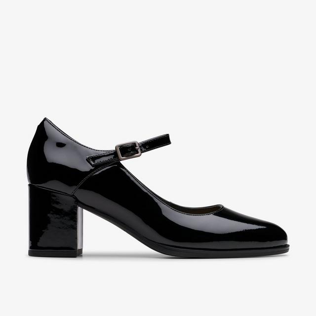 Clarks MUJERES Freva55 Strap en charol negro Freva55 Strap Outlet online