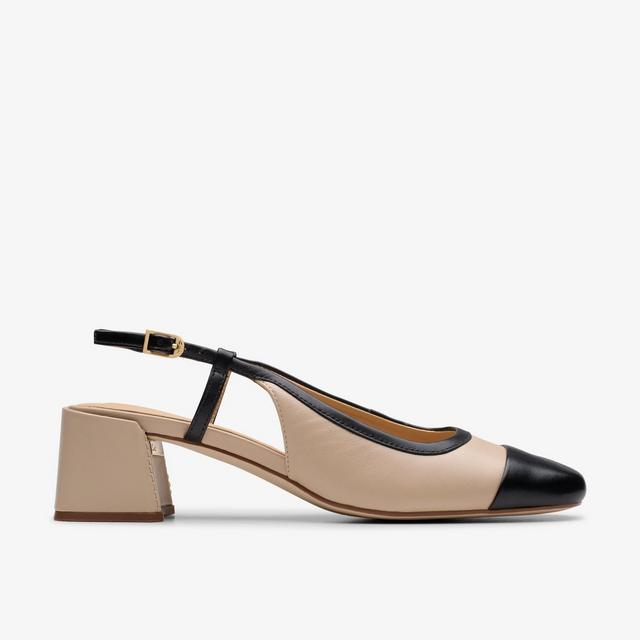 Clarks MUJERES Nyta45 Sling en cuero beis combinado Nyta45 Sling