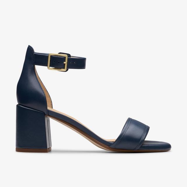 Clarks MUJERES Ezoria Mae en cuero azul marino Ezoria Mae