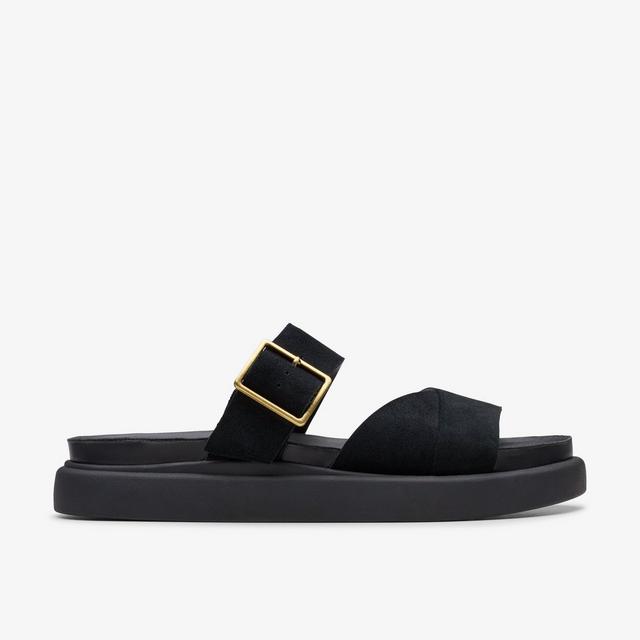 Clarks Mujeres Aristella Mule Negro Gamuza Mulas