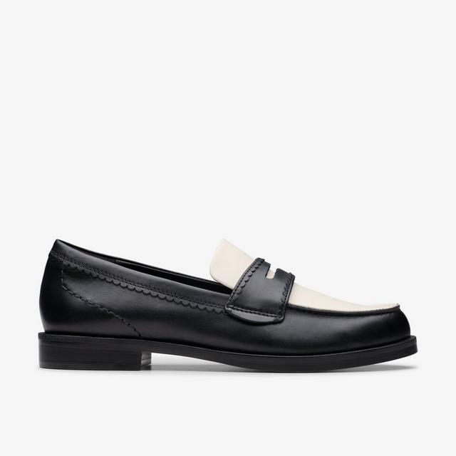 Clarks MUJERES Straven Edge en cuero negro combinado Straven Edge