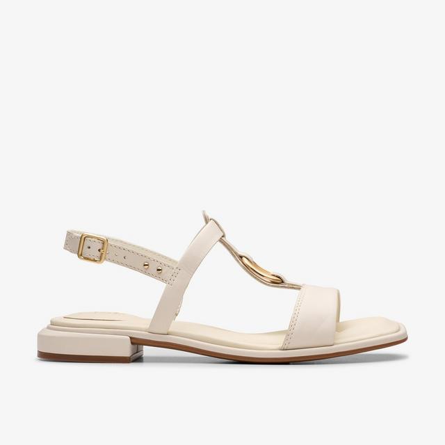 Clarks Zapatos de mujer Ariany Sling de cuero crema Ninguno