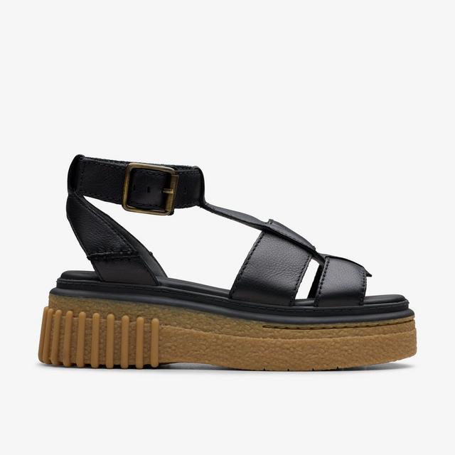 Clarks MUJERES Evamar Sun en cuero negro Evamar Sun