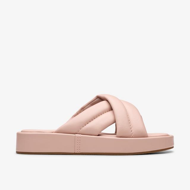 Clarks Mujeres Alda Glide Mulas de Cuero Rosa Claro