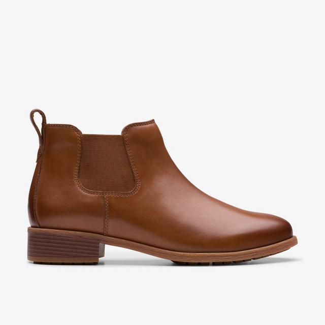 Clarks Havisham Top en cuero color tostado Botas