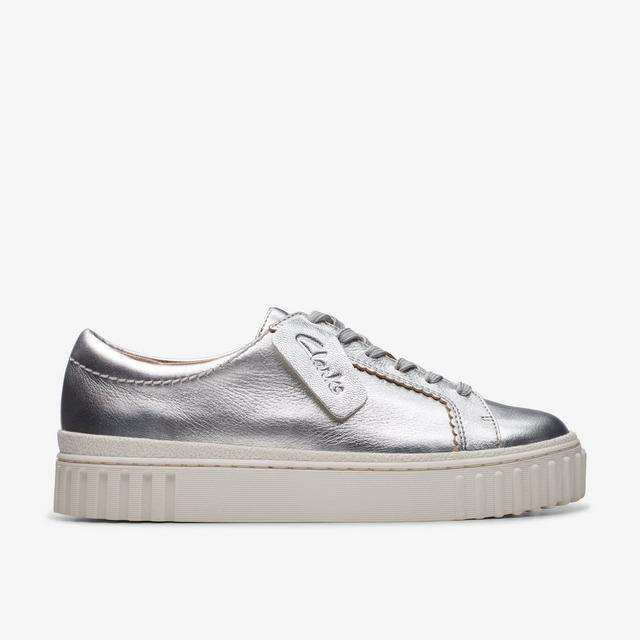 Clarks Mujeres Mayhill Walk Plata Metálica Zapatillas