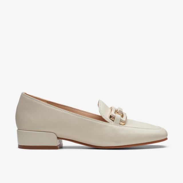 Clarks Mocasines de cuero marfil para mujer
