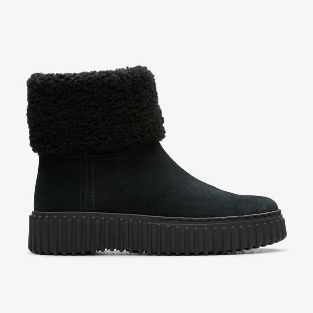 Clarks Torhill Turn de ante negro con forro térmico Botas